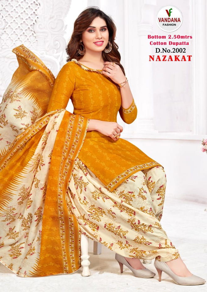 Vandana Nazakat Vol 2 Cotton Dress Material Catalog
